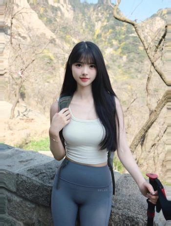 图片[9]-爱爬山的瑜伽裤MM，太甜美了！~-美色吧