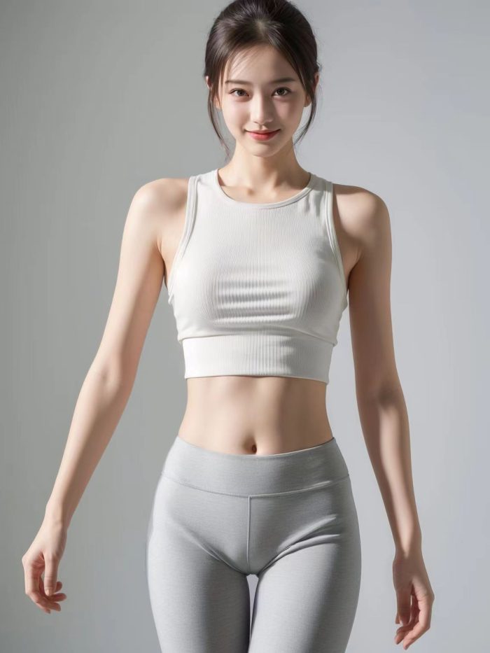 AI瑜伽裤清纯妹子系列图-美色吧