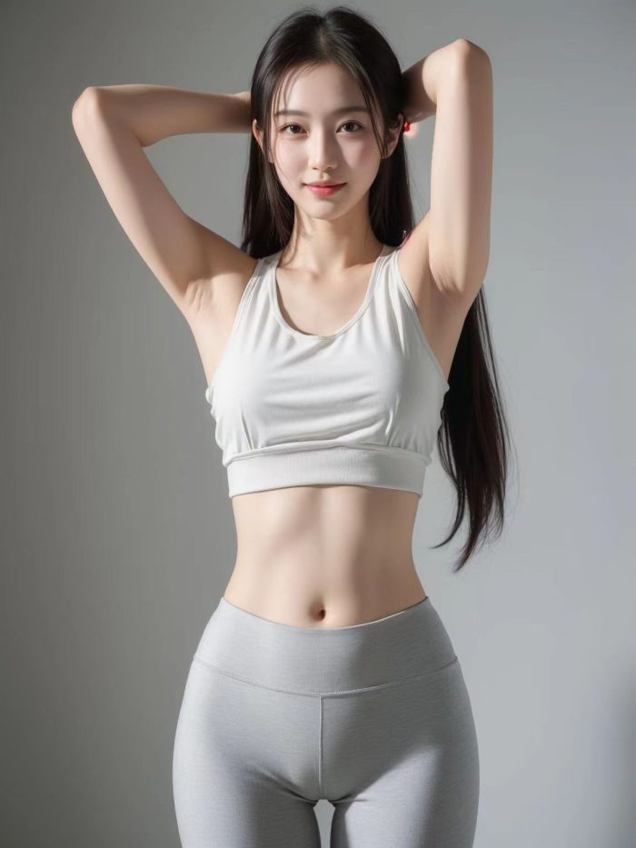 AI瑜伽裤清纯妹子系列图-美色吧